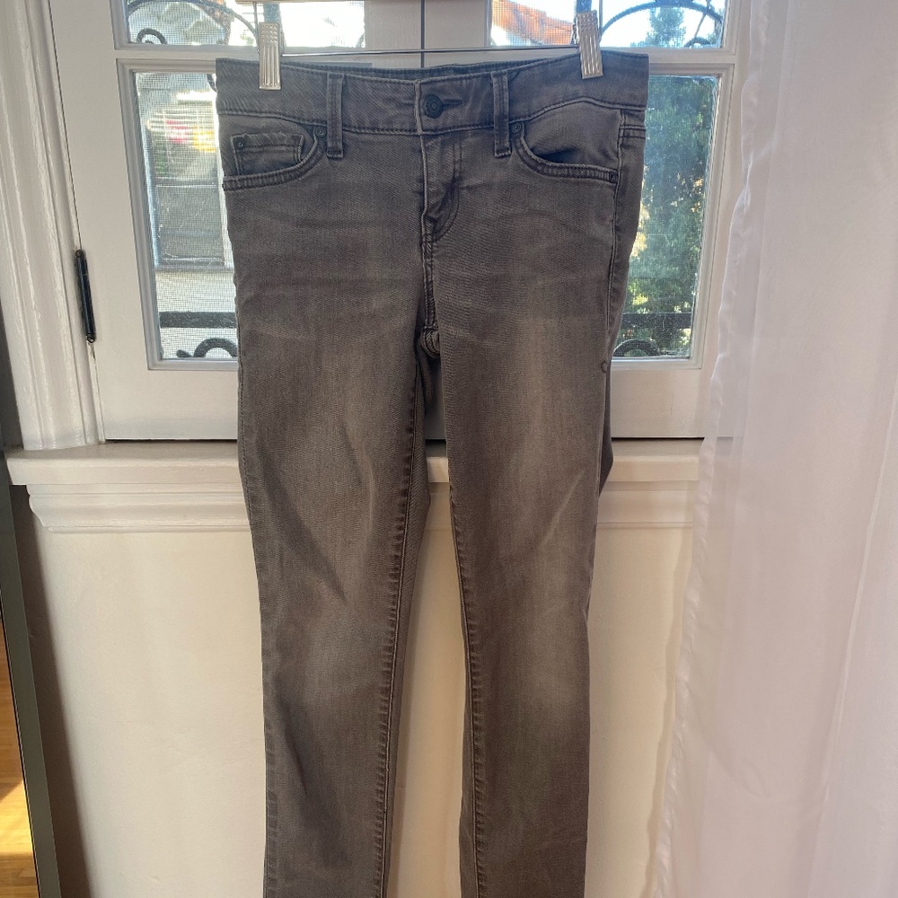 Level 99 LILY skinny straight charcoal jeans